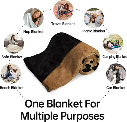Contemporary Xmas Reindeer Fleece Blanket Versatile Design for Christmas Indoor Outdoor Activities All Year Round