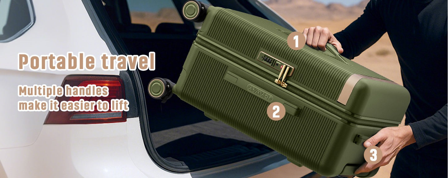 Mala de Viagem Curta Joyway 22 polegadas Leve, Fina e Durável com Porta-Copos, Cadeado TSA, Rodas Giratórias