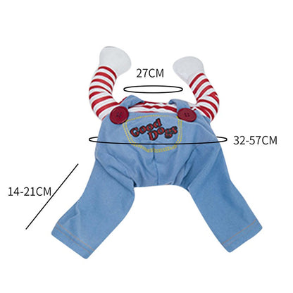 Roupas Engraçadas para Cães Fantasia de Cosplay para Cães Halloween Trajes Cômicos Segurando uma Faca Conjunto de Roupas para Gatos e Cães de Estimação para Festas e Festivais