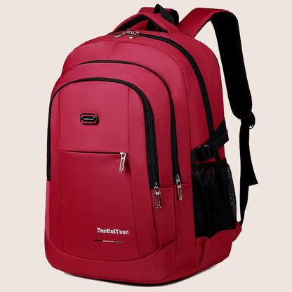 Spacious carry on backpack - adjustable shoulder straps, durable zipper closure, solid color design - perfect for travel, busine