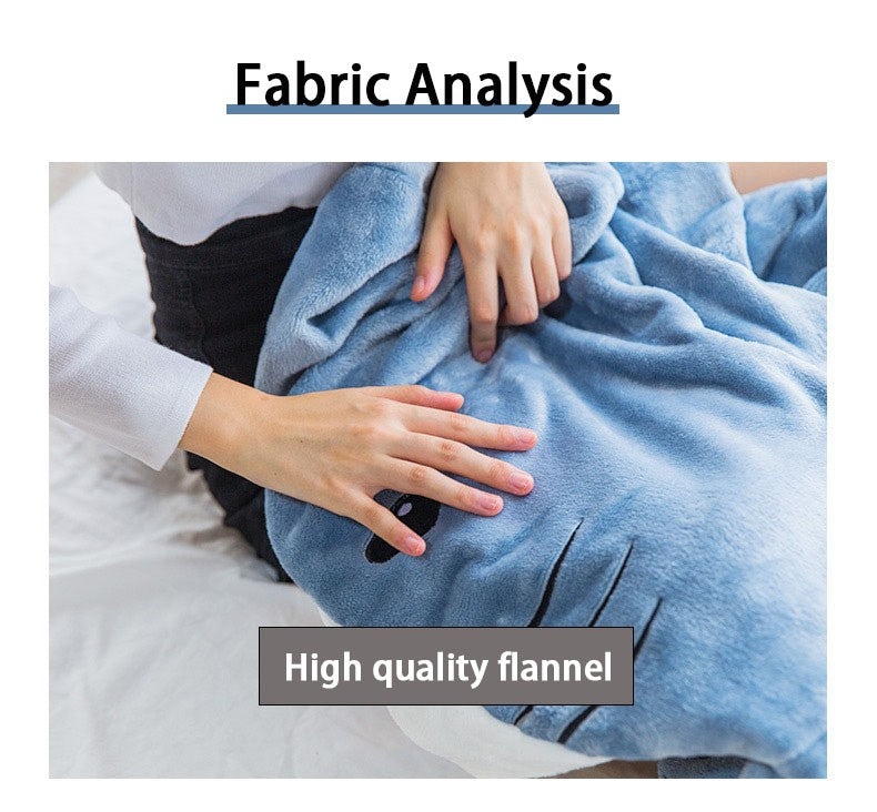 Shark Sleeping Bag Shawl Hooded Flannel Blanket Homewear Clothes Cartoon Pajamas Office Nap Animal Jumpsuit  For Children Adult