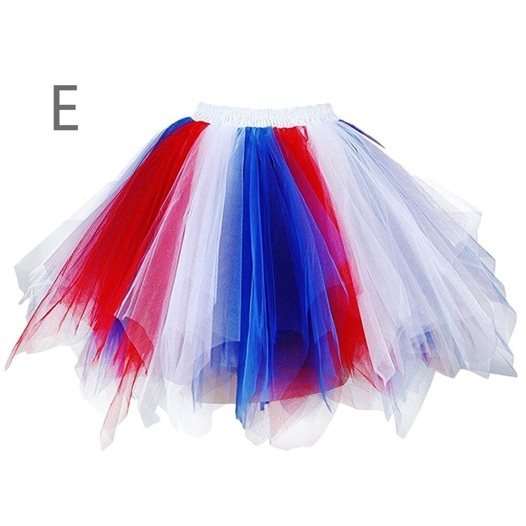 Princess Midi Fairy Tulle Skirt Pleated Dance Tutu Skirts Womens Lolita Petticoat Jupe Tulle Femme Party Puffy Skirts Adult