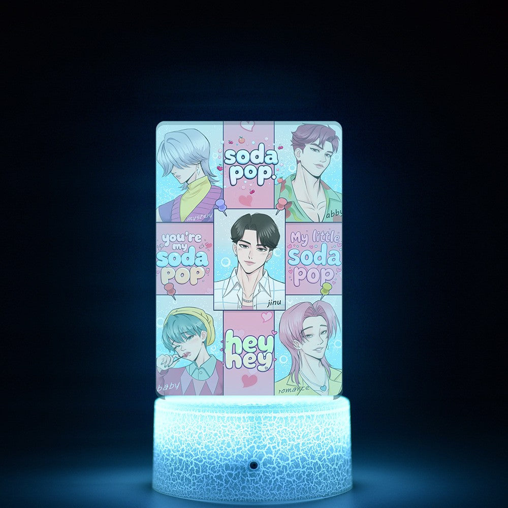 KPop K-POP Demon Hunters Kawaii Zoe Mira Rumi Saja Boys Superstar Monochrome Light Remote Control 16 Color Light Night Light