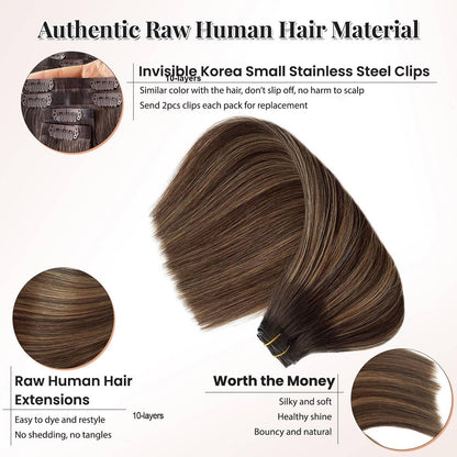 Apliques de Cabelo Humano Clip-In 16A 140g Liso Perfeito Cabelo Humano Remy Brasileiro 10 Peças/Conjunto Apliques de Cabelo Clip-In