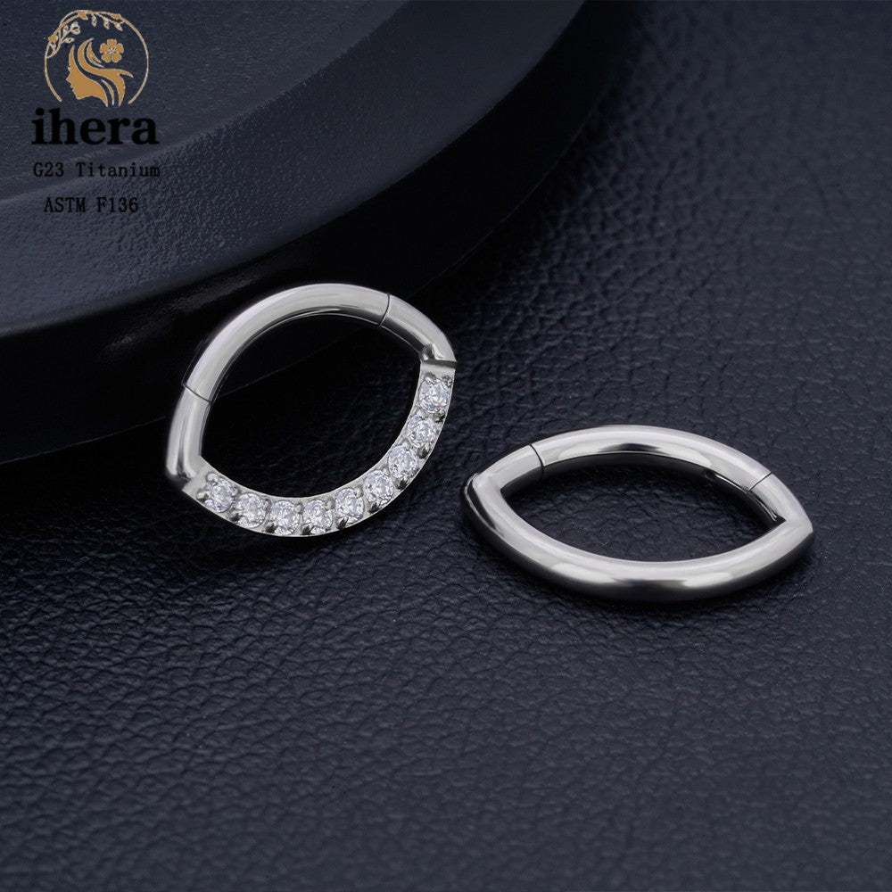 G23 Titânio Anel de Nariz Clicker Orelha Cartilagem Tragus Hélix Daith Brincos Redondos Argolas Zircônia Cúbica 16G Segmento Articulado Joia de Piercing Corporal