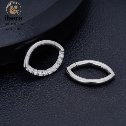 G23 Titânio Anel de Nariz Clicker Orelha Cartilagem Tragus Hélix Daith Brincos Redondos Argolas Zircônia Cúbica 16G Segmento Articulado Joia de Piercing Corporal