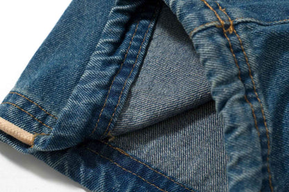 Cross-border Fog Essentials Men's Denim Straight-leg Pants American Style Washable Drawstring Elastic Waist Fit Bell Bottoms