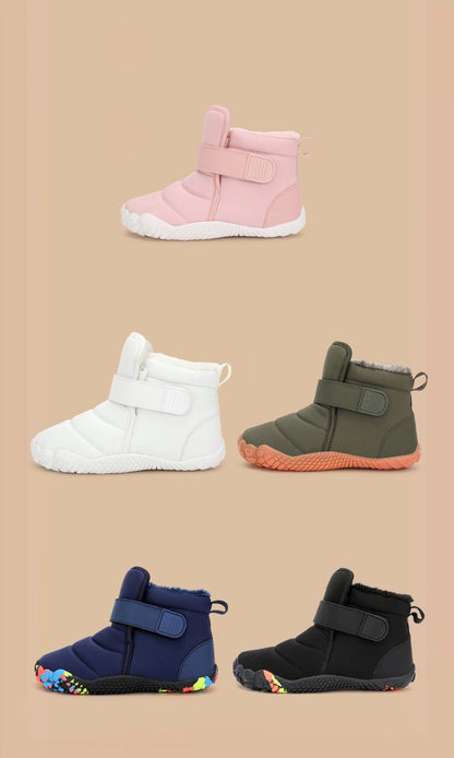 Kids 2025 New Wide Toe Barefoot Snow Boots Boys Girls Winter Minimalist waterproof Sneakers Girls Boys Non-Slip Warm Snow Boots