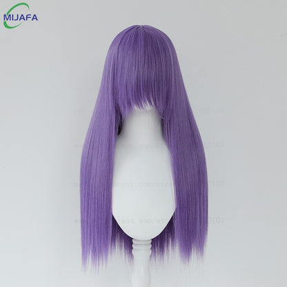 Peruca de Cosplay Longa e Lisa de Altíssima Qualidade, 400g, 48 Cores, 60cm, com Franja, Resistente ao Calor, Perucas Anime + Touca de Peruca