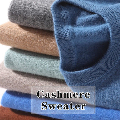 Men's Wool Cashmere Sweater O-Neck Pullovers Knitted Sweaters Autumn Winter Long Sleeve High-End Jumpers Tops Knitwear Male 3XL