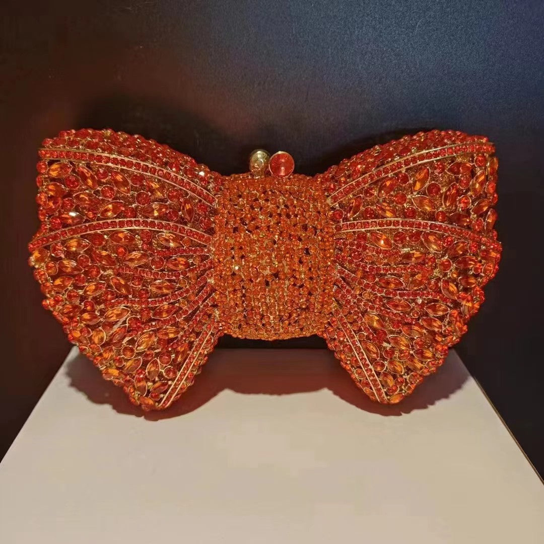 Newest Rhinestone Green/Black Clutch Purse Bow Luxury Diamond Women Red Evening Clutches Bags Wedding Bridal Bag Stones Handbags