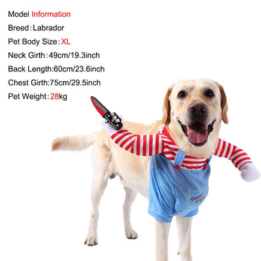 Fantasia de Cosplay de Cachorro para Cães e Gatos Pequenos, Médios e Grandes, Roupinhas de Festa de Halloween, Jaqueta Fofa para Cães, Roupas para Pets Labrador Bulldog