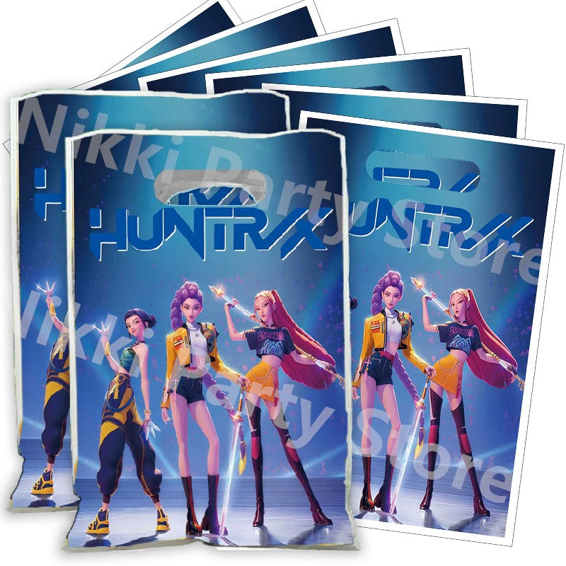 Kpop Demon Hunters Sacolas de Festa 16.5*25cm Sajaboys Sacola de Doces Sacola de Brindes Suprimentos de Festa de Aniversário Decorações Presente para Meninas Lembrancinhas de Festa