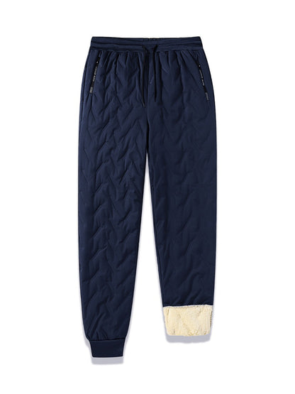 New Thickened Winter Pants Men Windproof Warm-Keeping Sweatpants Lambswool Casual Down Cotton Male Trousers Joggers Sportwear