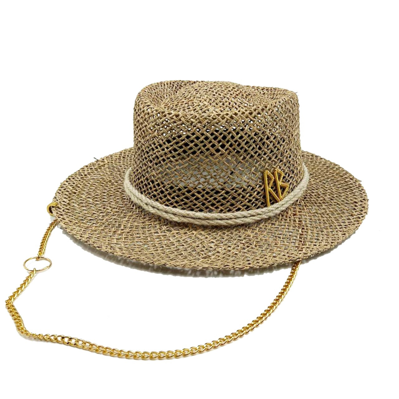 2023 Summer sun hat Lafite grass French straw hat Women's chain decorated straw hat Holiday Sun hat Punk style  beach