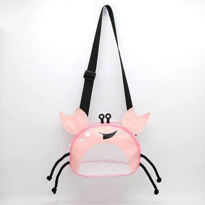 Crab Children's Beach Bag Storage Bag Outdoor Shell Bag Travel Crossbody Small Backpack Toy Storage Bag