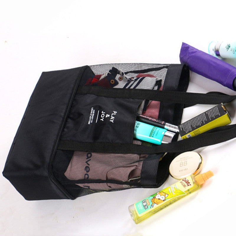 High Capacity Women Mesh Transparent Bag Double-layer Heat Preservation Large Picnic Beach Bags Tote Office Lunch Snacks Bag