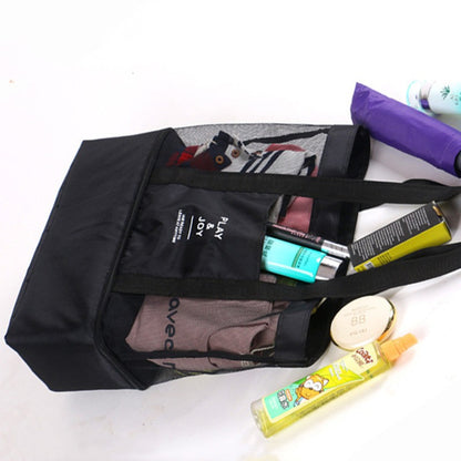High Capacity Women Mesh Transparent Bag Double-layer Heat Preservation Large Picnic Beach Bags Tote Office Lunch Snacks Bag