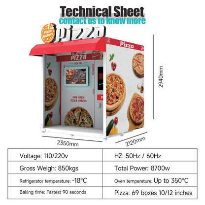 Outdoor Pizza Vending Machine for Sale 69 Pcs 12 Inch Pizza Full Automatic Outside Vending Machine Good Quality
