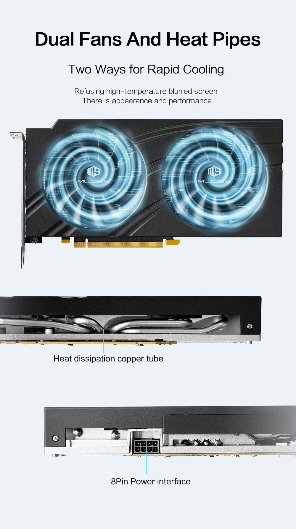 Placa de Vídeo MLLSE RTX 3060 12GB GDDR6 192Bit PCI Express 4.0 ×16 8Pin GPU NVIDIA Placa de Vídeo para Jogos Rtx 3060