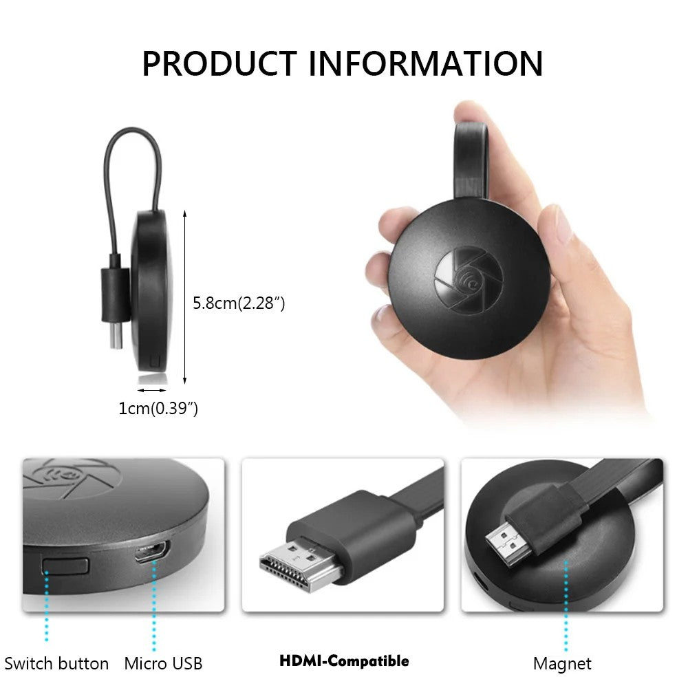 For Google Chromecast WiFi HDMI Dongle 1080P/4K HD Media Streamer TV Stick for Smart TV iOS Android Smart Home Entertainment