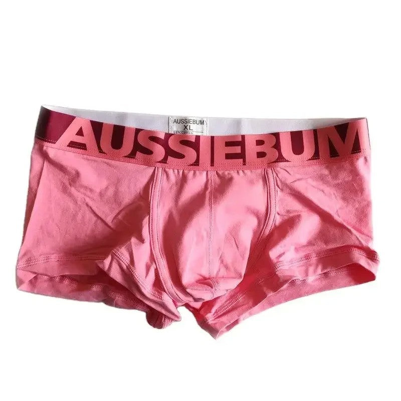 Wide brim candy color men's underwear four corner boxer underwear breathable elastic fiber