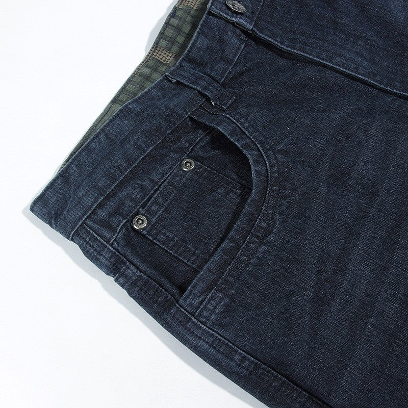 ABOORUN Mens Plus Size Loose Baggy Denim Shorts Fashion Streetwear Hip Hop Skateboard Cargo Jeans Short for Male R1402