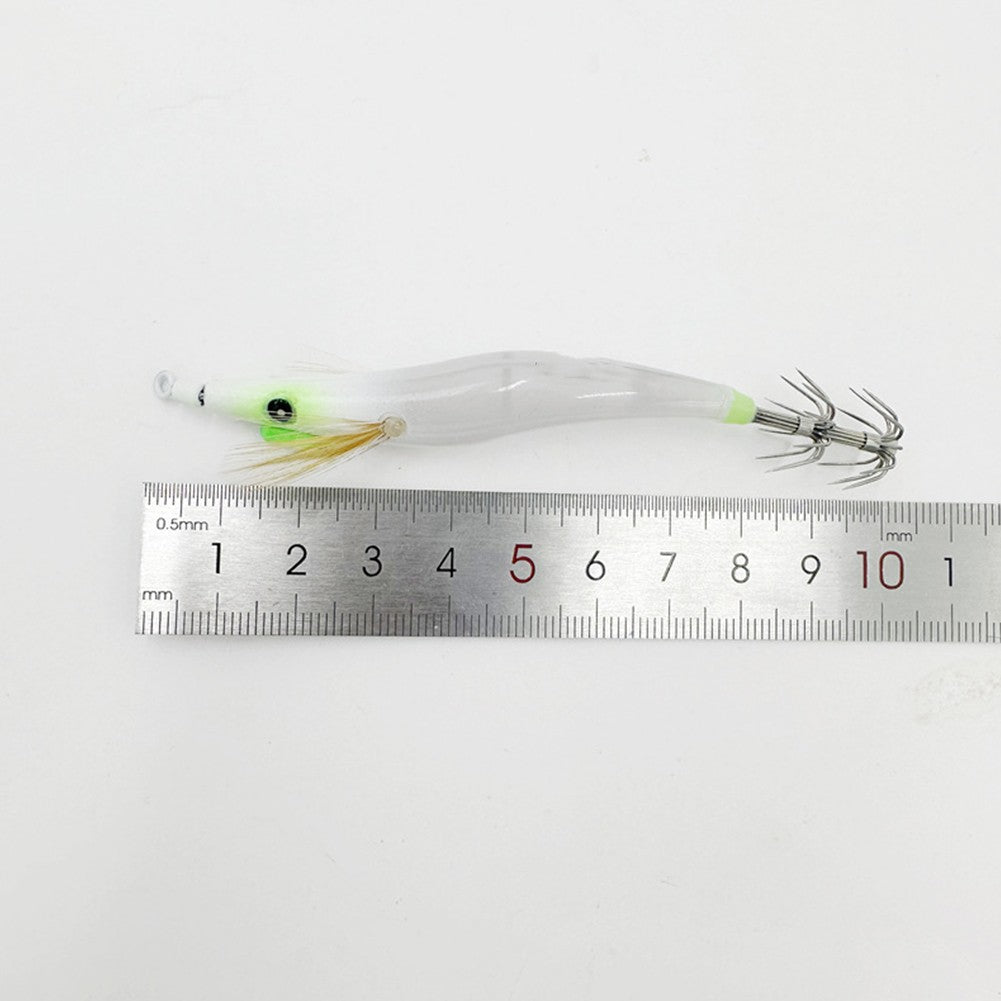 Luminous Lure Octopus Cuttlefish Fishing Bait Simulation with Squid Jig Hook Lure Hook Fishing Tackles Wood Shrimp Squid Lures