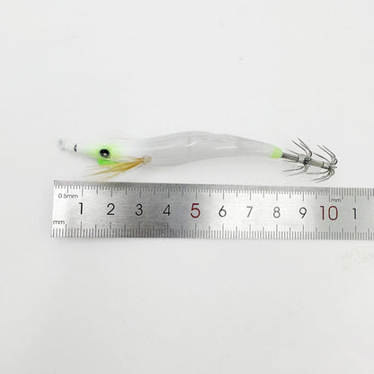 Luminous Lure Octopus Cuttlefish Fishing Bait Simulation with Squid Jig Hook Lure Hook Fishing Tackles Wood Shrimp Squid Lures