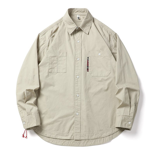 Oversize Cargo Shirts Men Japanese Streetwear Vintage Fashion Loose Casual Long Sleeve Cityboy Pure Cotton Button Shirts Blouses