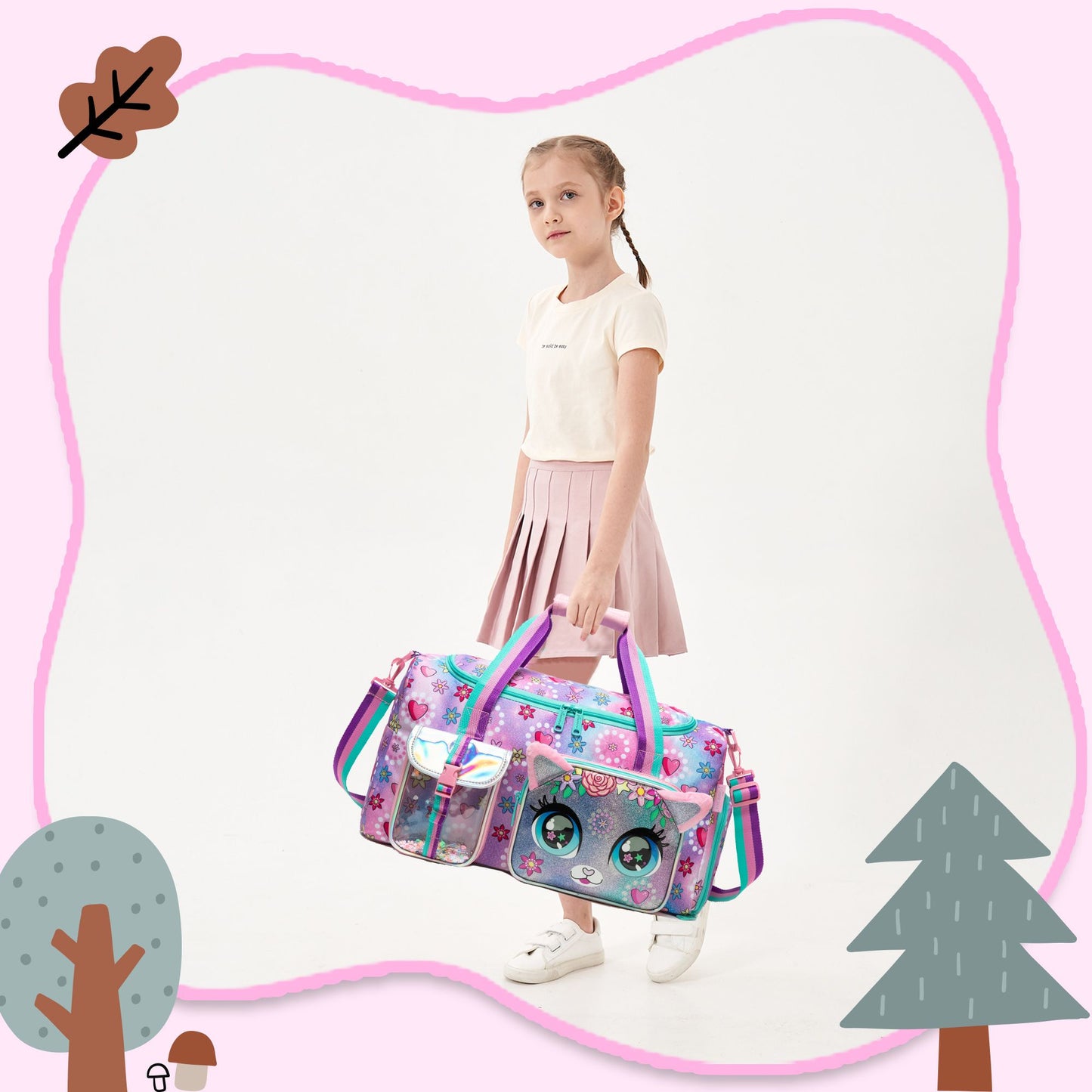 Travel Bag for Girls Lightweight Durable Spacious Carry On Tote for Weekend Gym Business Stylish Adventure Duffel