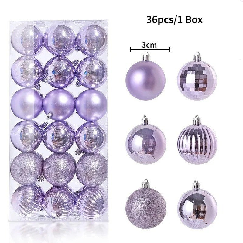 24Pcs 3cm Christmas Balls Christmas Tree Decoration Xmas Hanging Tree Pendants Home Party Christmas Tree Decor New Year Gifts