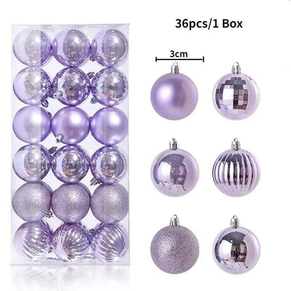 24Pcs 3cm Christmas Balls Christmas Tree Decoration Xmas Hanging Tree Pendants Home Party Christmas Tree Decor New Year Gifts
