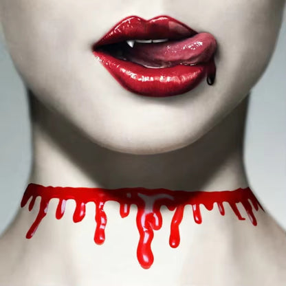Halloween Decoration Horror Blooddrop Necklace Fake Blood Vampire Fancy Bloody Necklace Female Necklace Fear Blooddrop Necklace