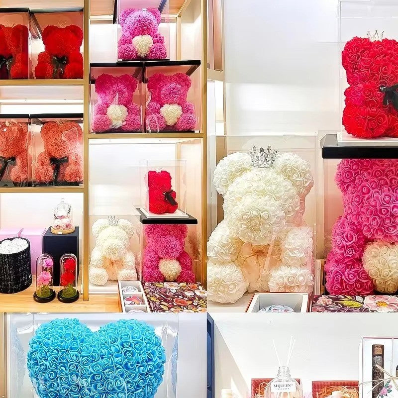 1000x Artificial Red Foam Rose Heads DIY Teddy Bear Rose Flowers Head Bouquet for Wedding Valentine's Day Party Home Decoration