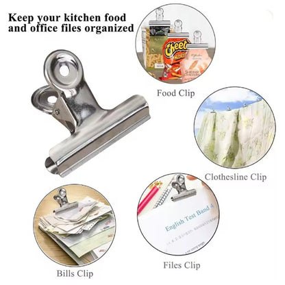 6pcs Stainless Steel Multifunctional Metal Binders Paper Binders Strong Binders School Office Home Stationery Supplies