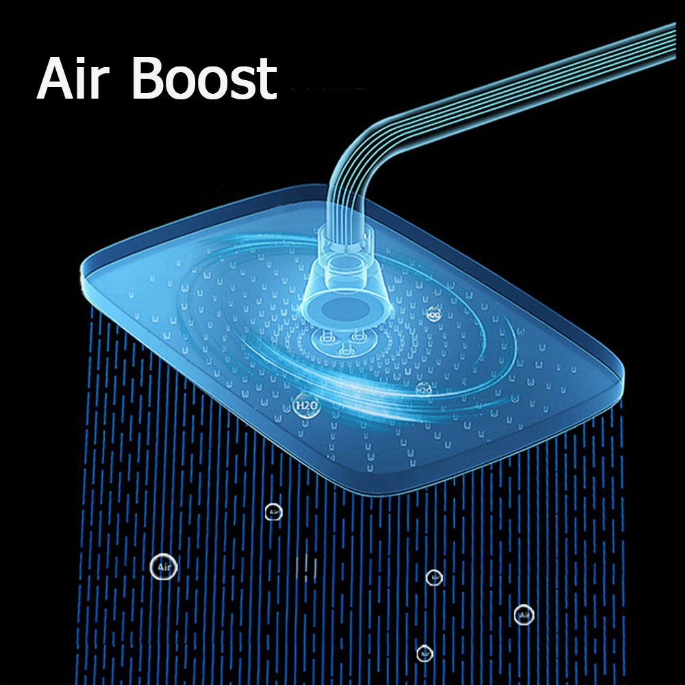 Novo Chuveiro de Teto Pressurizado de 25CM, Chuveiro de Teto de Grande Fluxo Supercharge ABS Grosso de Alta Pressão Tipo Chuva