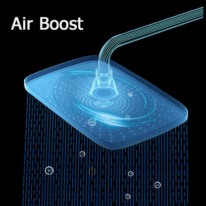 Novo Chuveiro de Teto Pressurizado de 25CM, Chuveiro de Teto de Grande Fluxo Supercharge ABS Grosso de Alta Pressão Tipo Chuva
