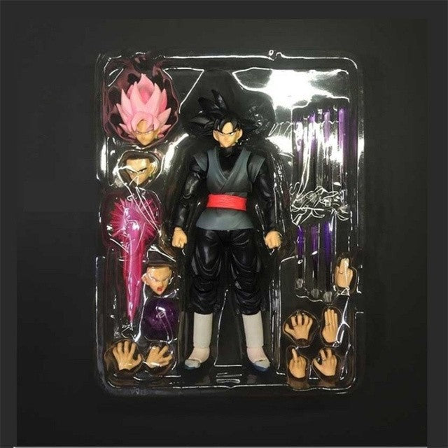 Novo Boneco Articulado de Anime Dragon Ball Black Goku Zamasu de 14cm - Versão Filme Super Saiyajin Dbz com Vários Acessórios