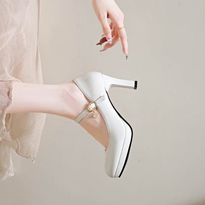 2025 Women's Black High Heels Spring Casual Shoes Women's High Heels Solid Color Wedge Shoes Plus Size High Heels Size 34-42