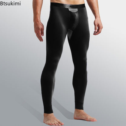 Men's Long Johns Ice Silk Mesh Perspiration Thermal Pants Slim-fit Honeycomb Breathable Leggings Mens Winter Thermal Underwear