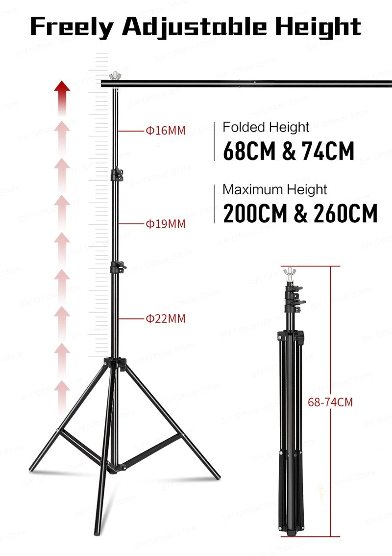 Photography Backdrop Stand Photo Studio Background Backdrops Chromakey Green Screen Support System Frame Carry Bag Light Kits
