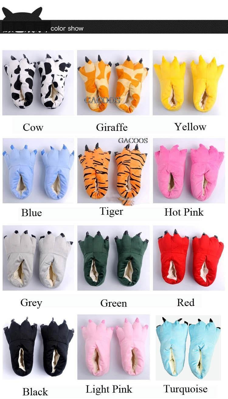 Autumn Winter Children Home Shoes Dinosaur Paw Shoes Cartoon Animal Cotton Baby Boy Girl Stitch Slippers Anime Pajamas Shoes
