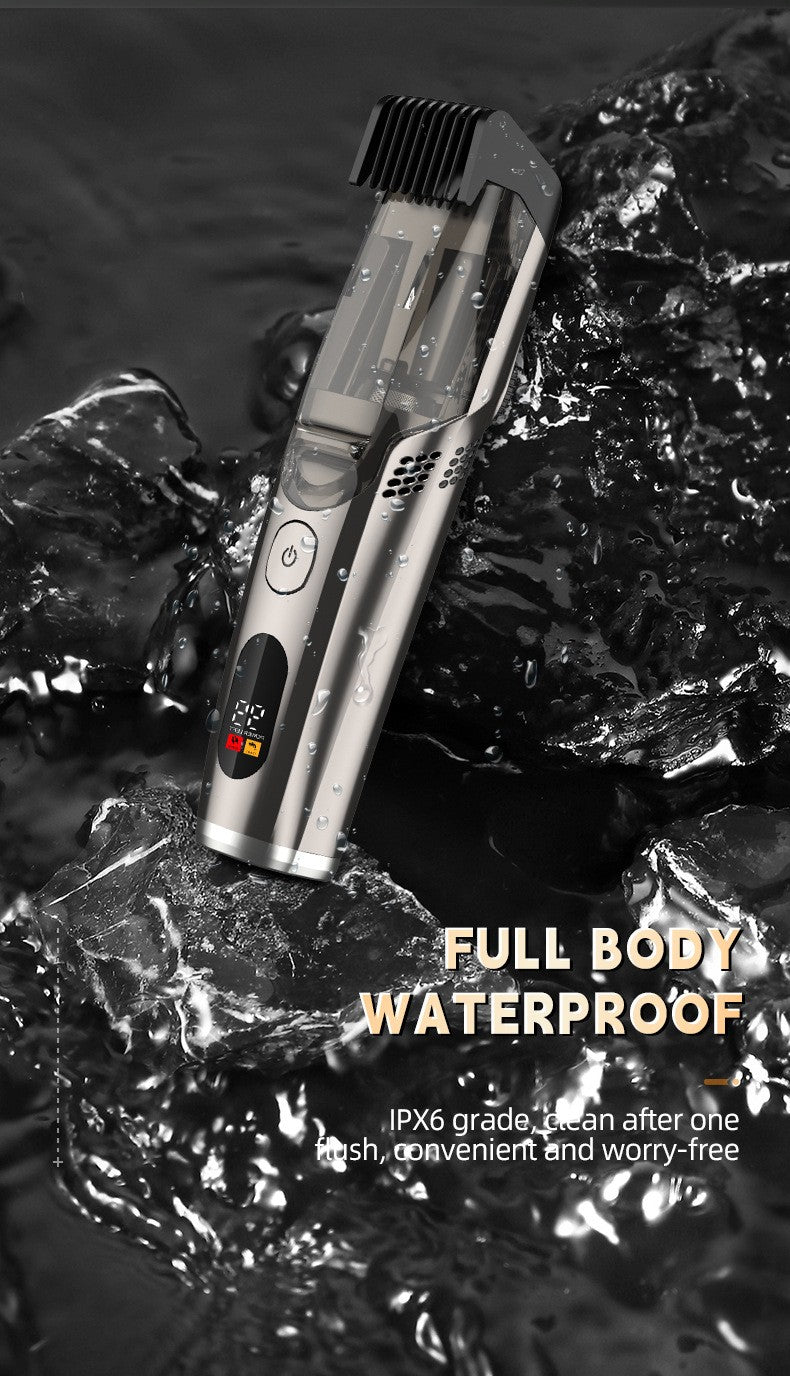 Vacuum Beard Trimmer for Men, Adjustable Length with 2 Comb (1-20mm), Electric Vacuum Trimmer for Beard, Mustache, Stubble