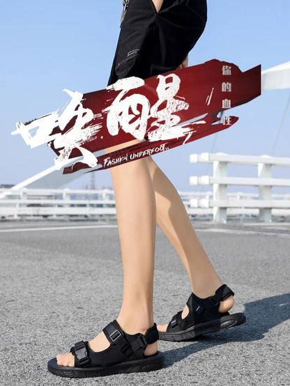 A Pair of Men's Sandals, Summer New Trendy Sports Outer Wear, Non-Slip, Wear-Resistant, Soft-Soled Driving, Cool Beach Shoes for Men