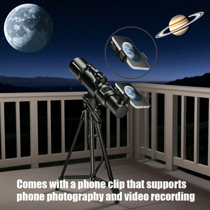 BORWOLF AZ80400 Telescópios Astronômicos para Adultos, Abertura de 80mm Montagem AZ de 400mm 200X HD para Observação da Lua, Estrelas e Pássaros