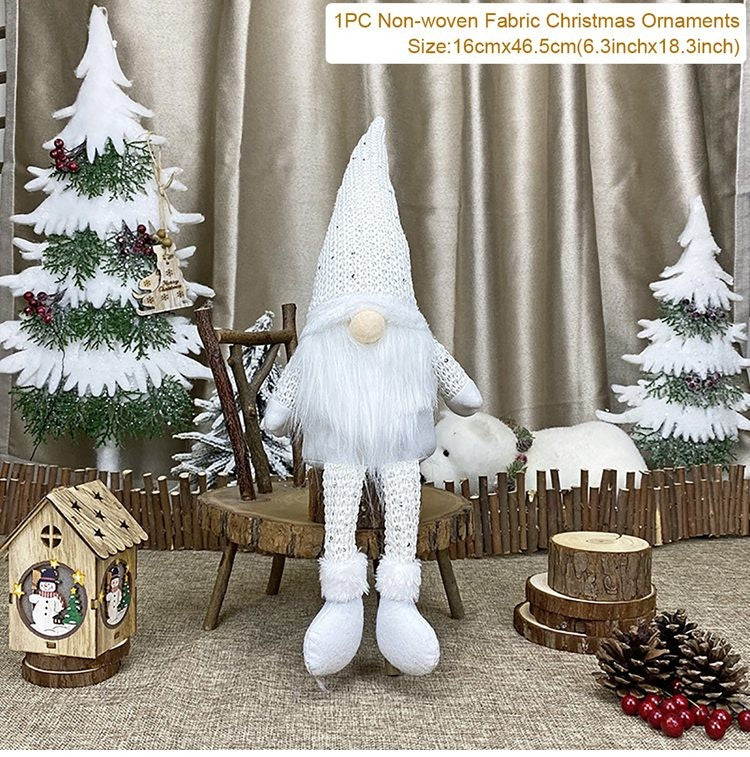 Christmas Dolls Tree Decor Standing Santa, Snowman and Reindeer Figurines  for Home Decor Birthday Gifts Merry Christmas