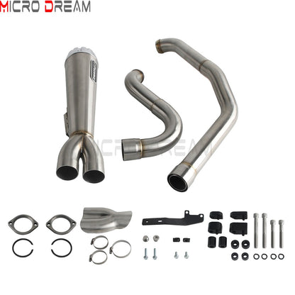 2 into 1 Motorcycle Engine System Pipe Slip on Exhaust Mufflers For Harley Street Glide ST FLHXST EFI FLHX Special FLHXS 2017-25