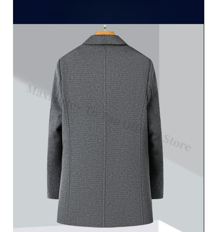 Double Faced Wool Overcoat Man 2025 Winter New Classic Business Casual Notch Lapel TrenchCoat Premium Medium Long Styles? Coat