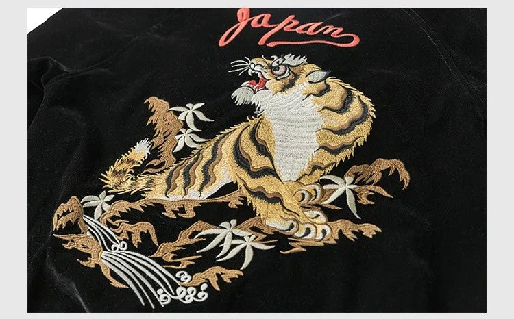 Non Stock Suka Reversible Souvenir Jacket Embroidered Sukajan Baseball Outerwear